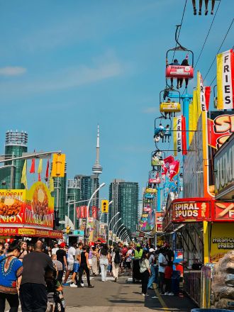 Crowded Street in Toronto, Canada